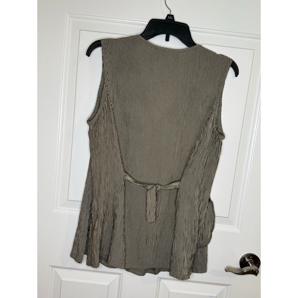 Compagnie Internationale Vintage Euro 90s Pinstripe Waistcoat Vest Brown M - Picture 7 of 10